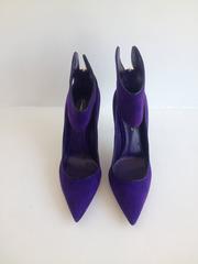 Gianvito Rossi Purple Suede Cuff Heels Size 37.5 (7)