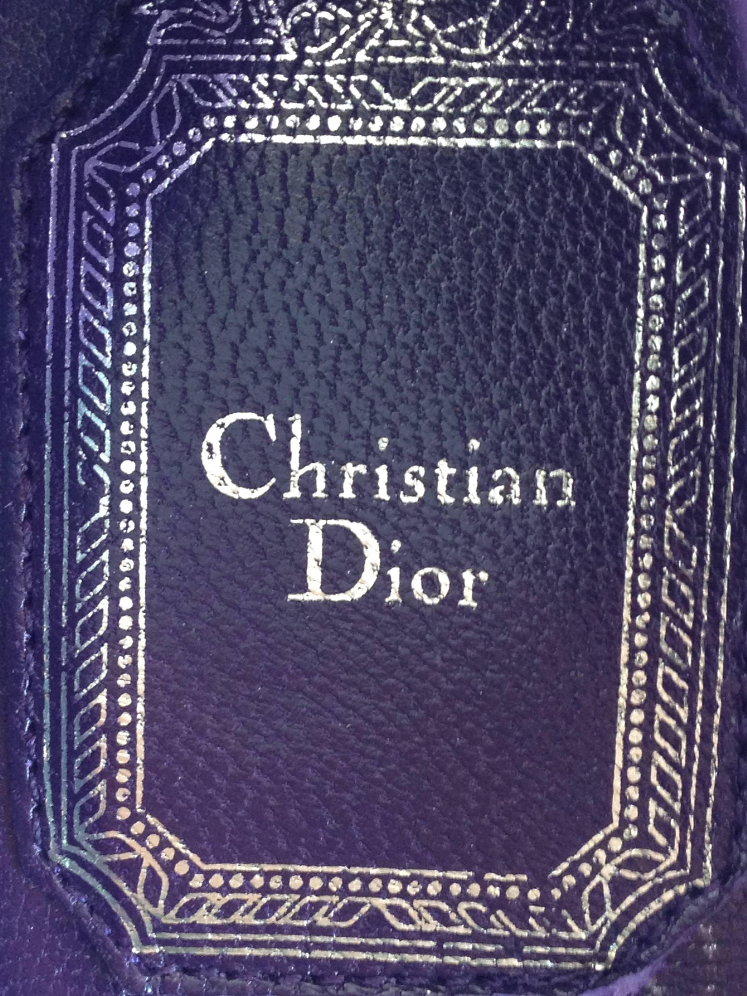 Christian Dior Purple Suede Block Heeled Pumps Size 37 (6.5) 3