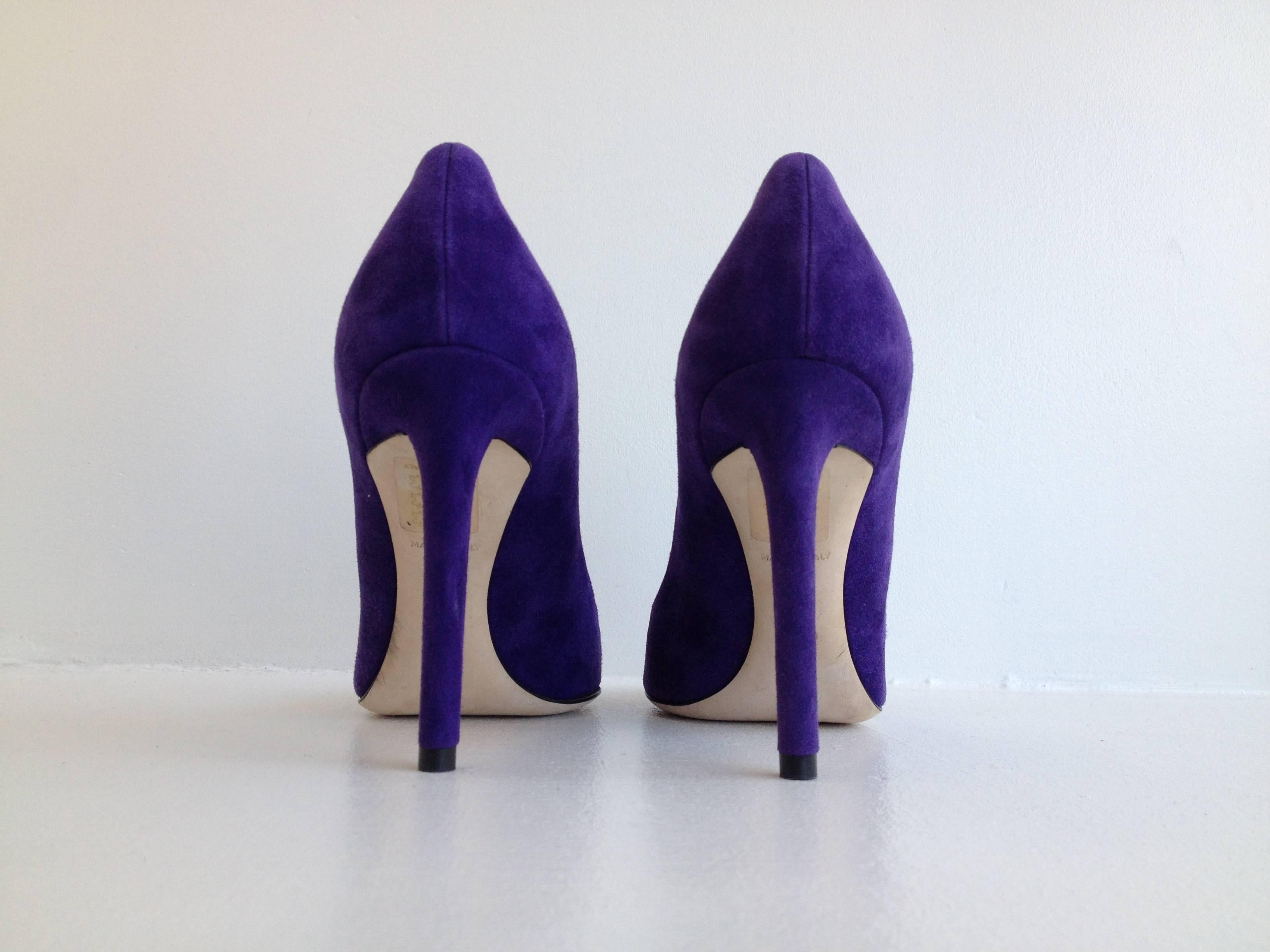 Women's Christian Dior Purple Suede Stiletto Heels Size 36.5 (6)