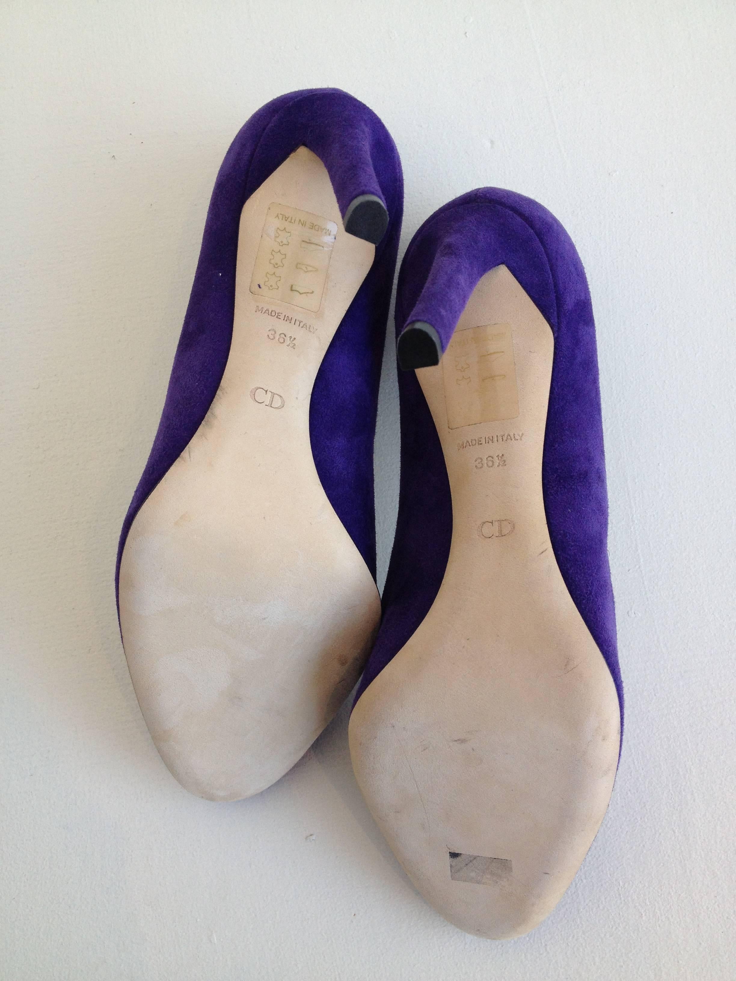Christian Dior Purple Suede Stiletto Heels Size 36.5 (6) 3