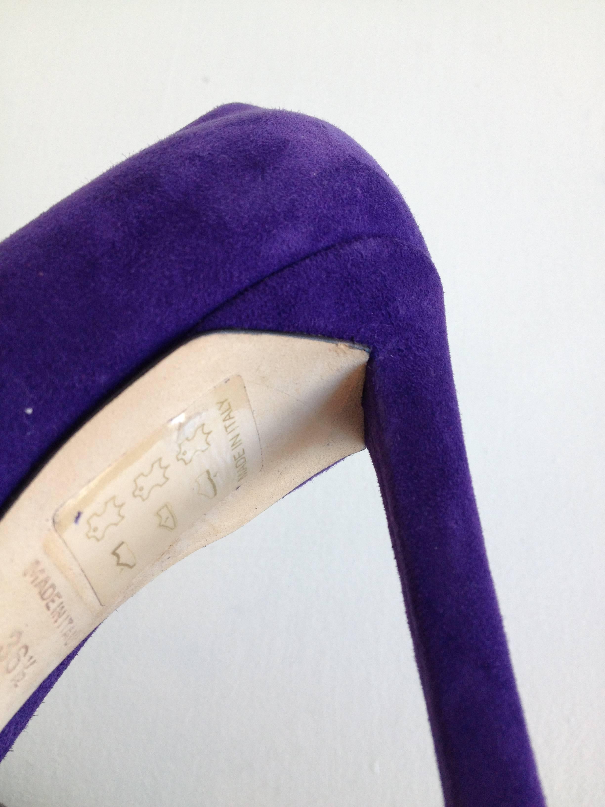 Christian Dior Purple Suede Stiletto Heels Size 36.5 (6) 2