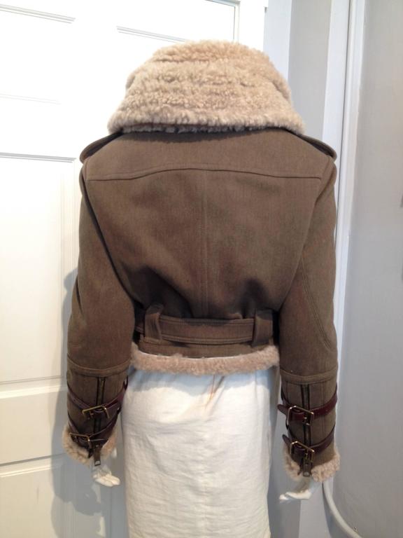 Burberry Prorsum Olive Wool Shearling Bomber Jacket Size 38 (2) at 1stDibs  | burberry prorsum shearling aviator jacket, burberry shearling bomber  jacket, burberry shearling jacket