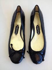 Tom Ford Black Ostrich Ballet Flats Size 37.5