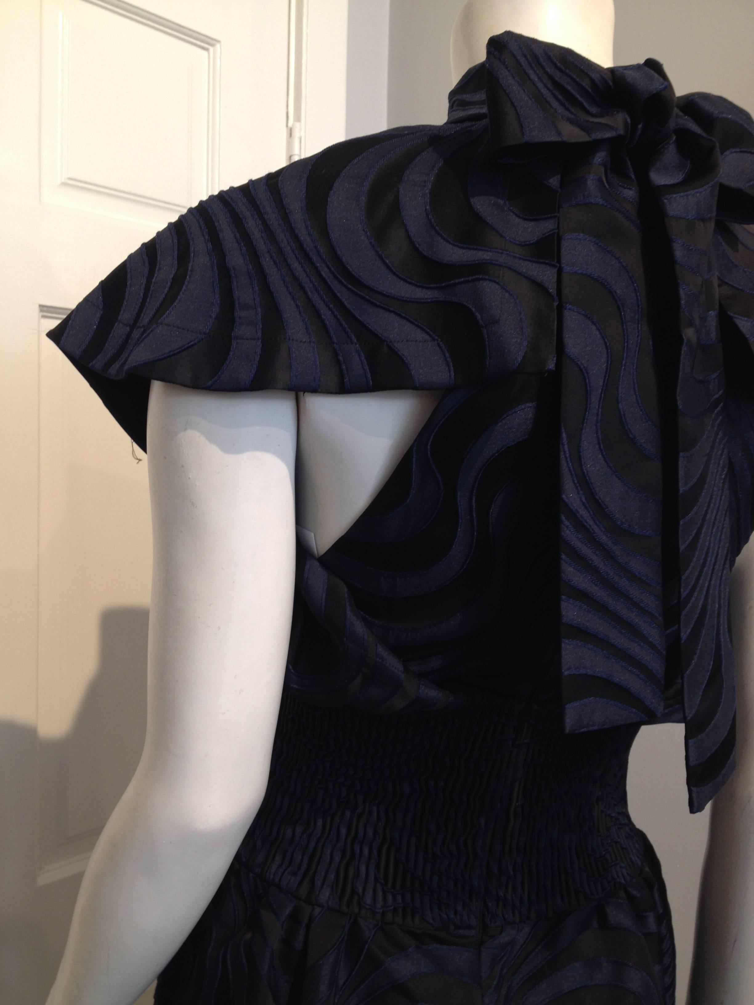 Vionnet Navy and Black Swirled Dress Size 44 (8) 2