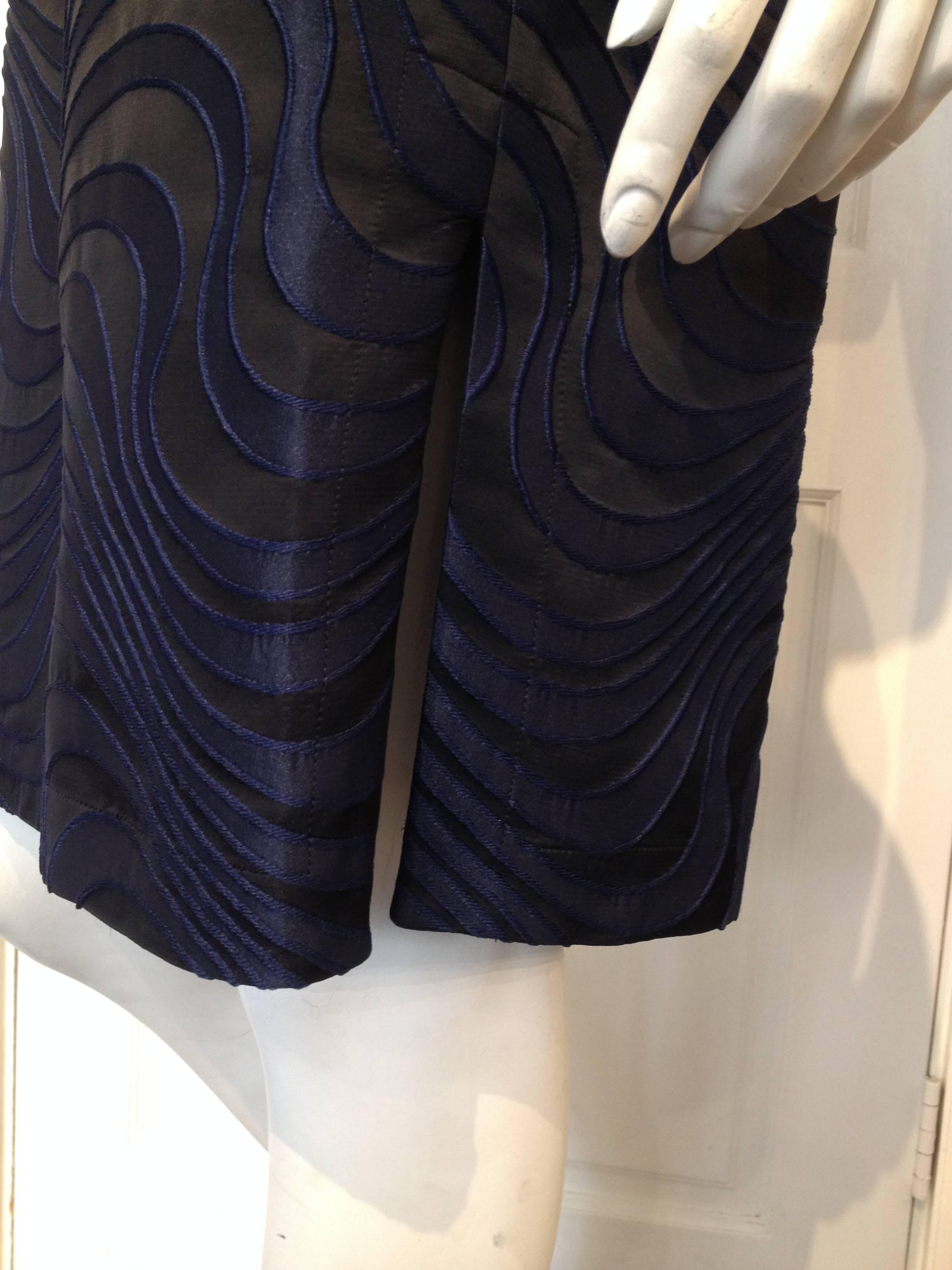 Vionnet Navy and Black Swirled Dress Size 44 (8) 5