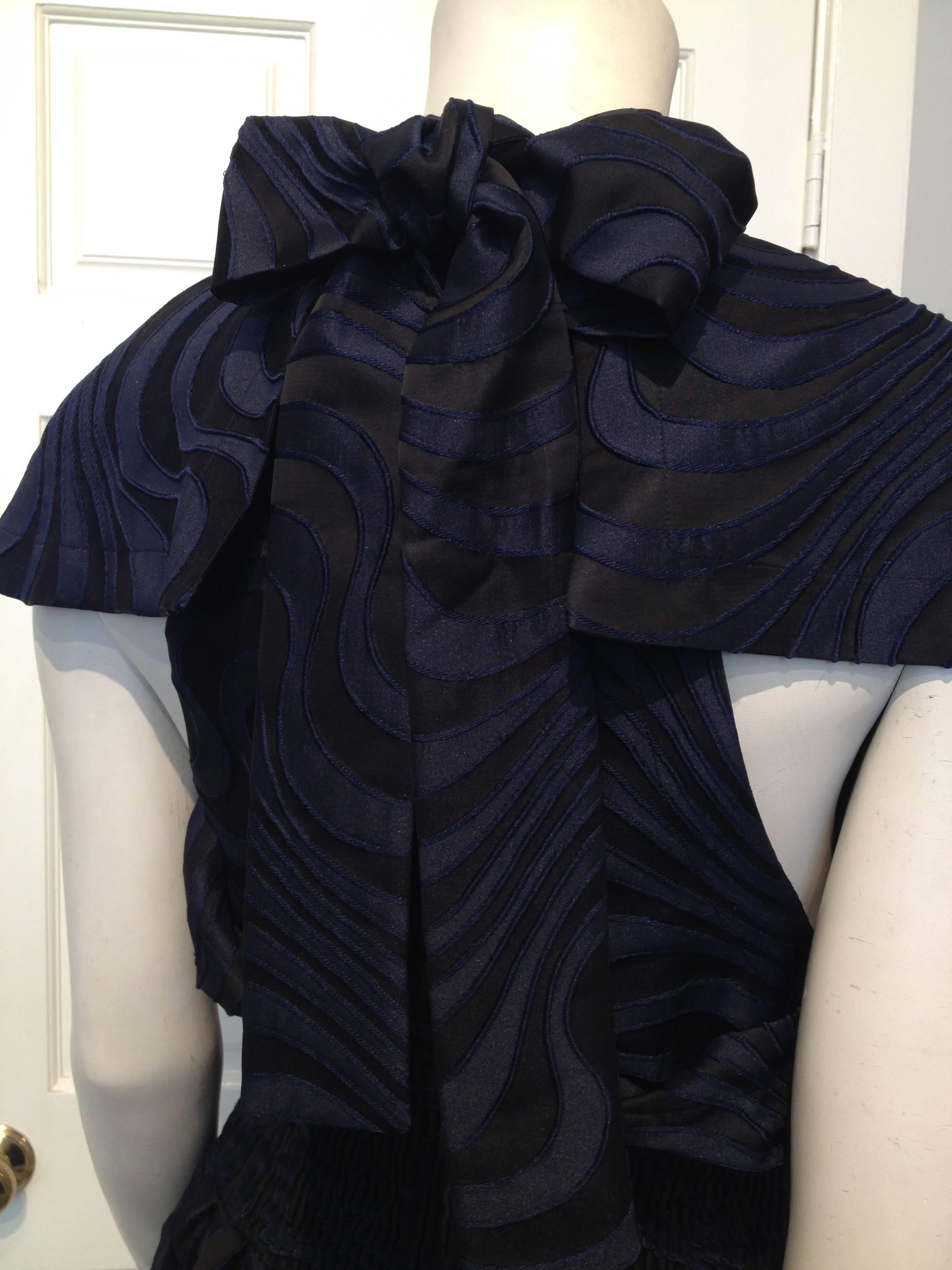 Vionnet Navy and Black Swirled Dress Size 44 (8) 3