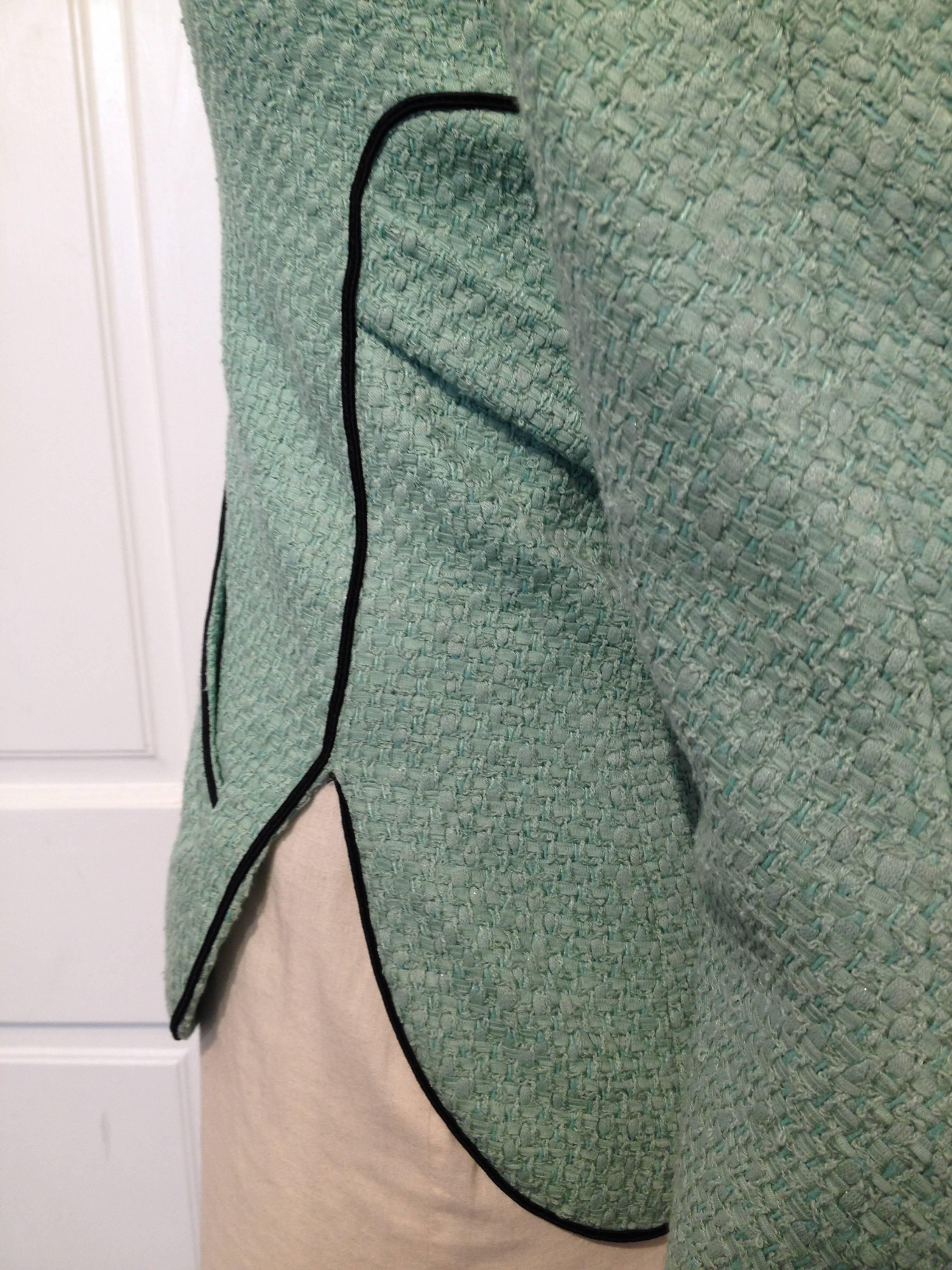 Chanel Mint Green Tweed Jacket Size 34 (2) 2