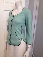 Chanel Mint Green Tweed Jacket Size 34 (2)