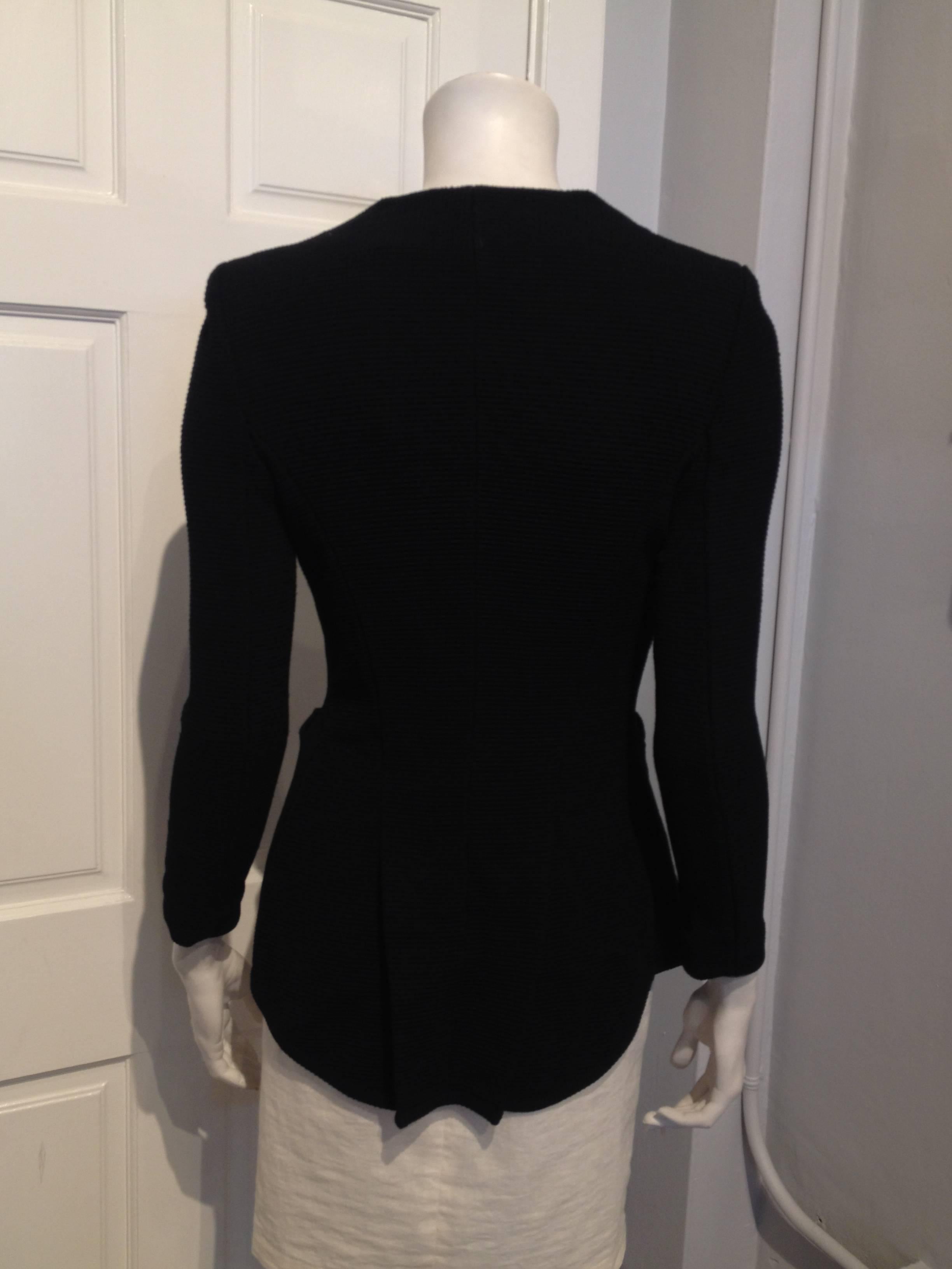 Givenchy Black Knit Blazer Size XS In Excellent Condition In San Francisco, CA