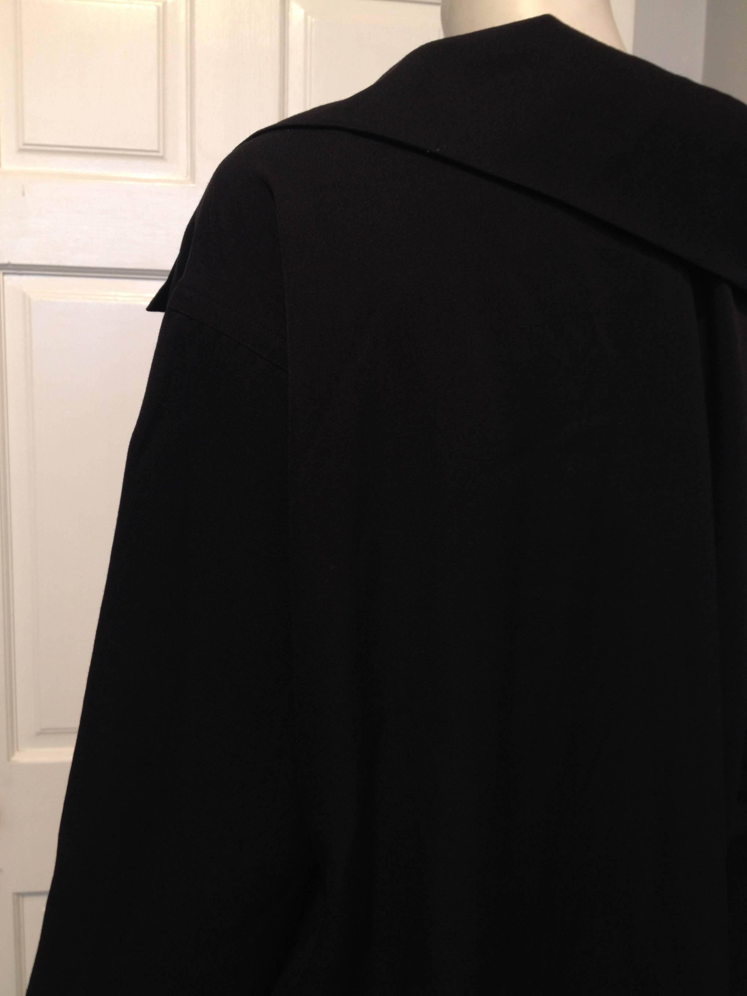 Yohji Yamamoto Black Wool Coat Size S 2