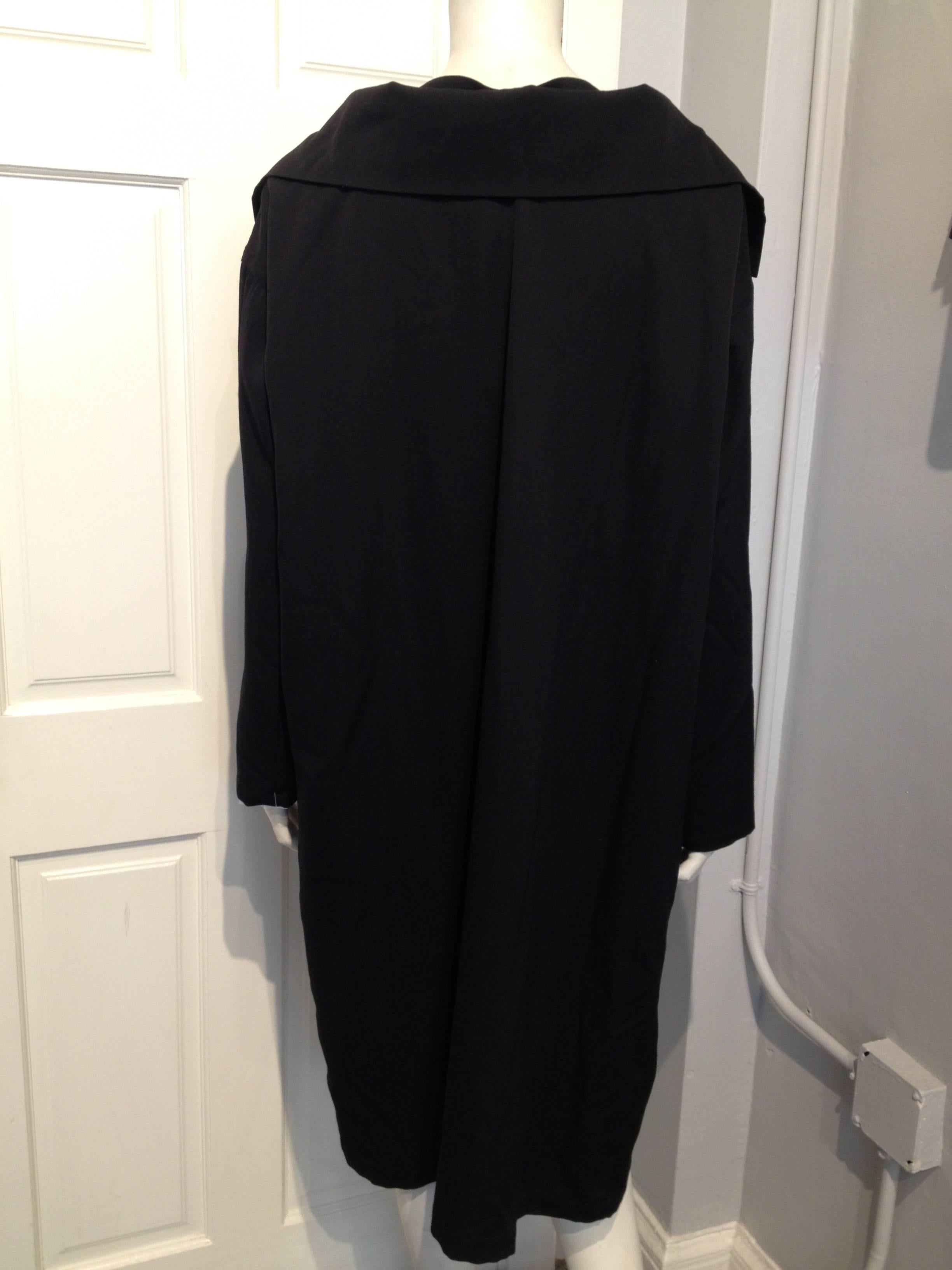 Yohji Yamamoto Black Wool Coat Size S In Excellent Condition In San Francisco, CA