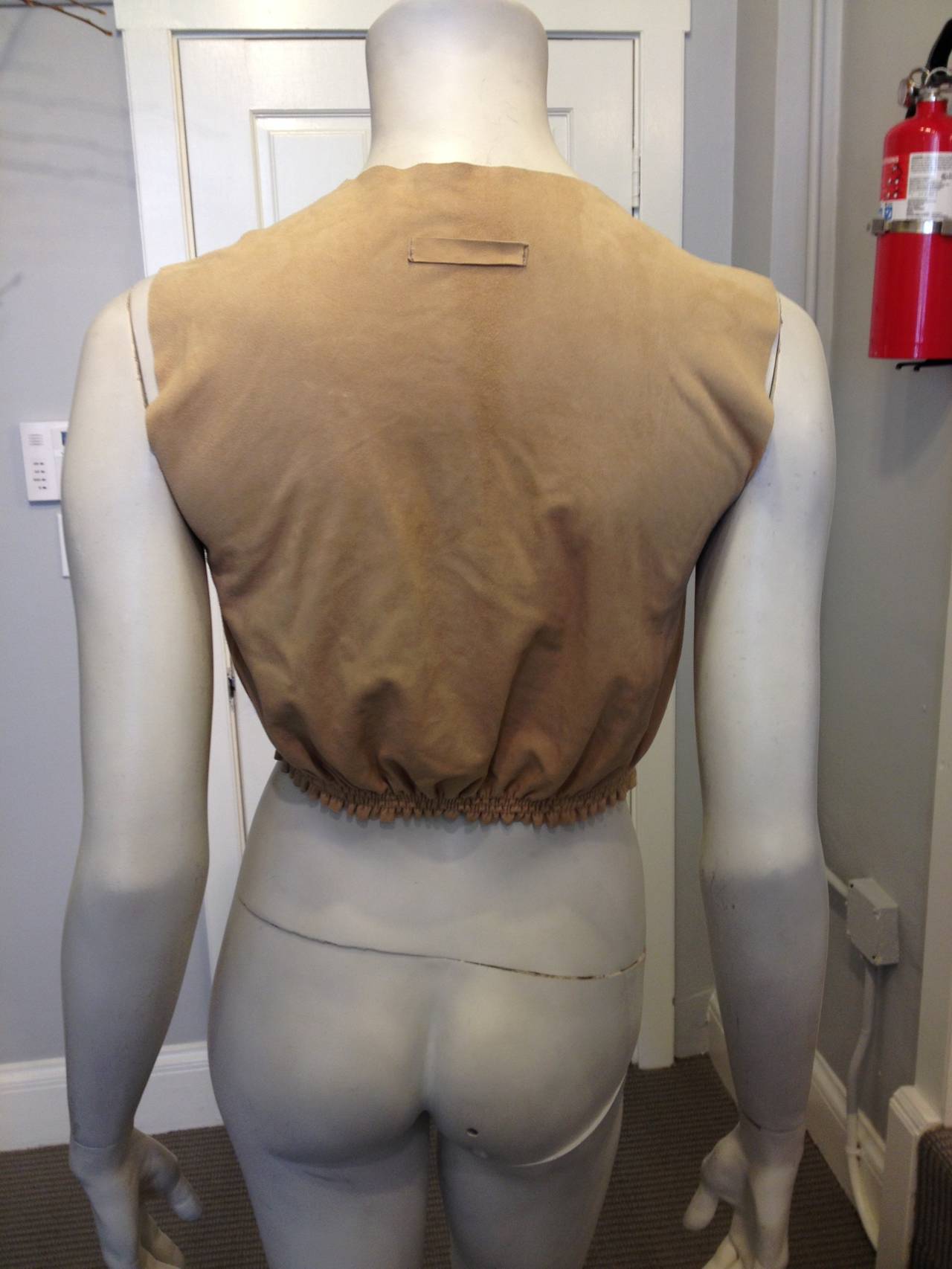 Jean Paul Gaultier Tan Suede Shirt In Excellent Condition In San Francisco, CA