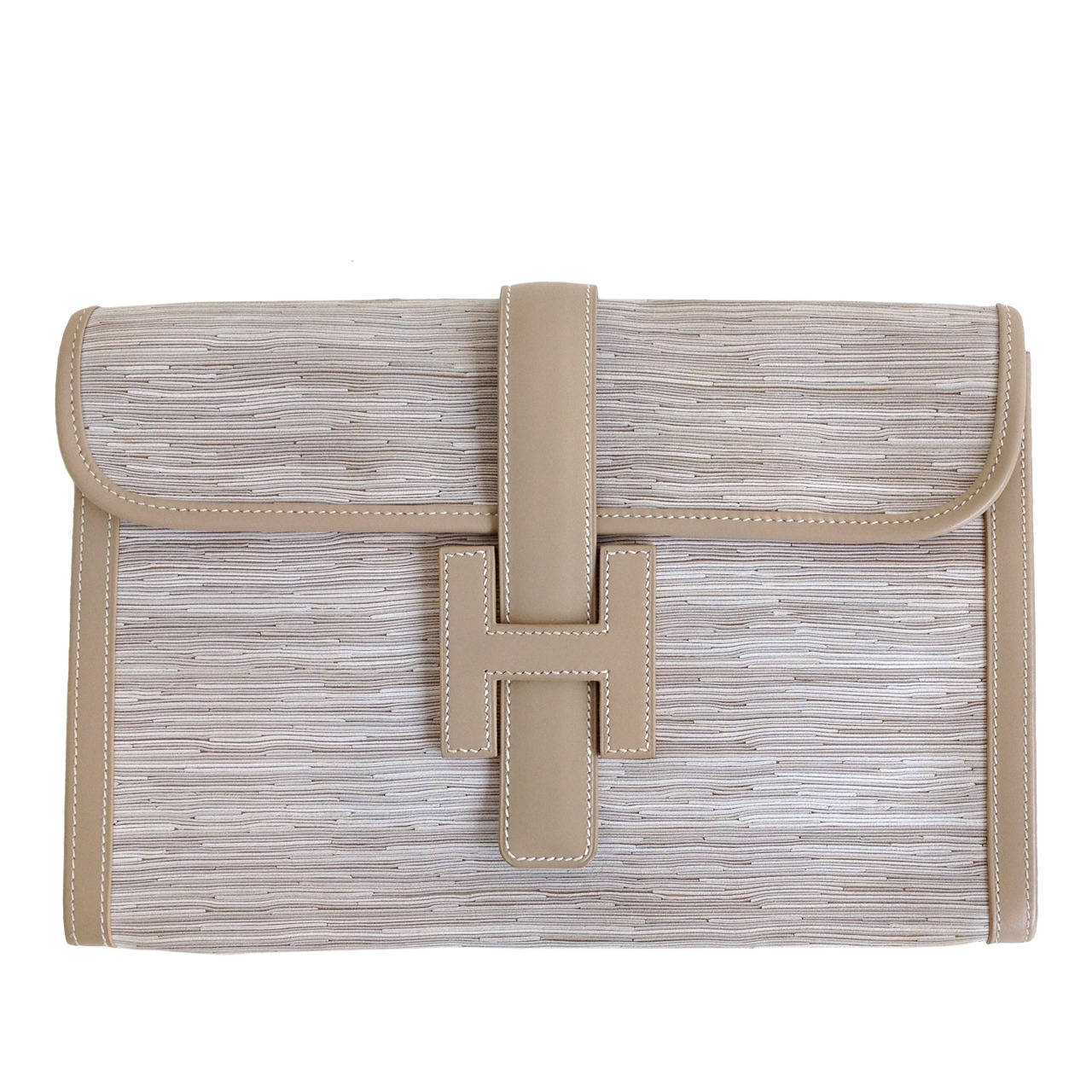 Hermes Beige Jige Vibrato Clutch at 1stdibs  