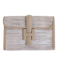 Hermes Beige Jige Vibrato Clutch