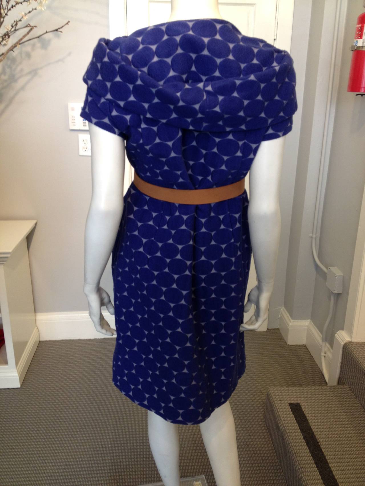 Women's Marni Blue Dotted Coat with Belt