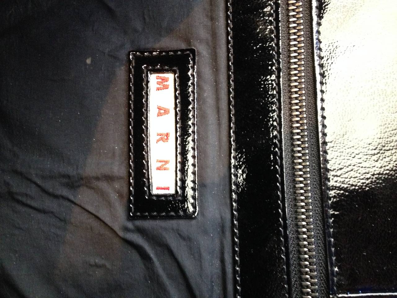 Women's Marni Black Patent Leather Envelope Bag