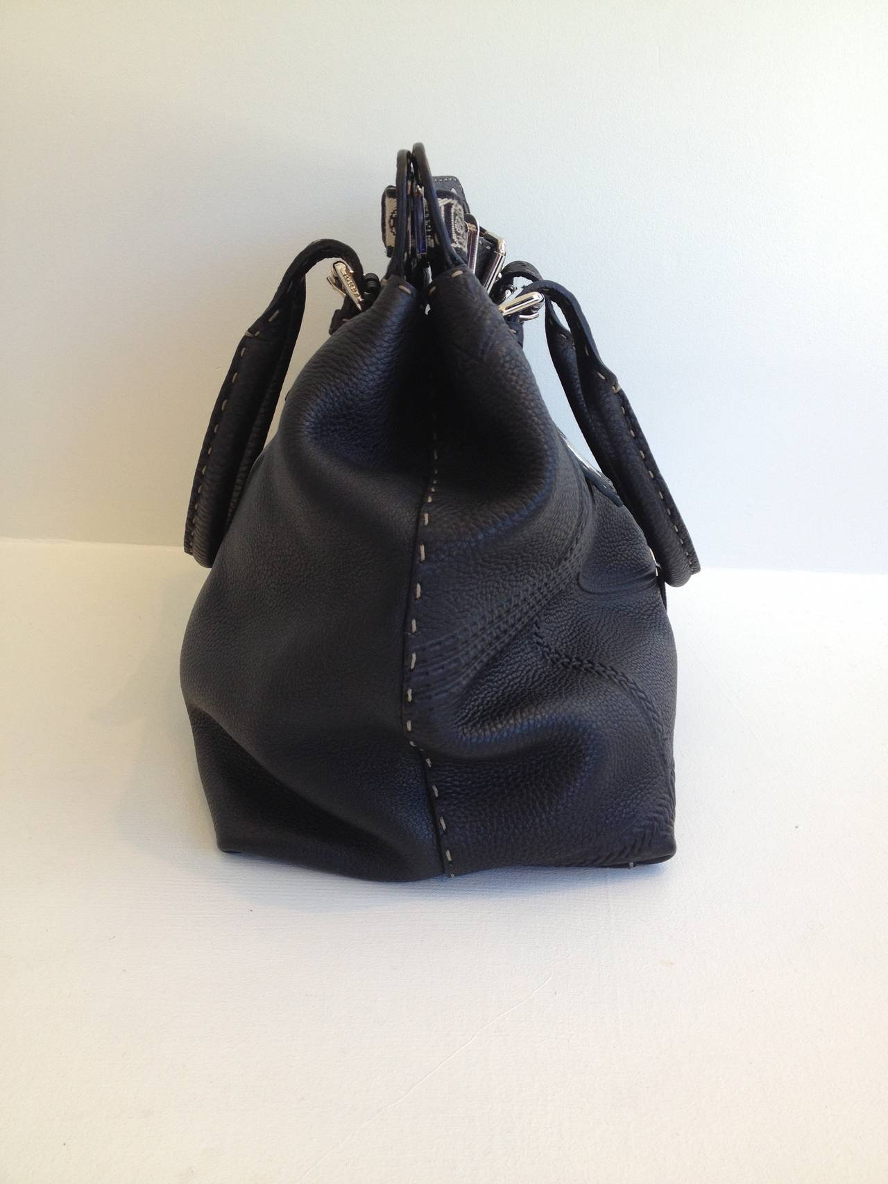 Fendi Black Grand Borghese Selleria Handbag at 1stDibs