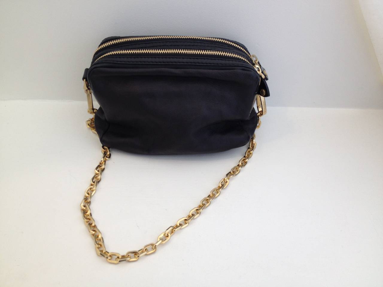 Jimmy Choo Black Patent Purse with Gold Chain 2