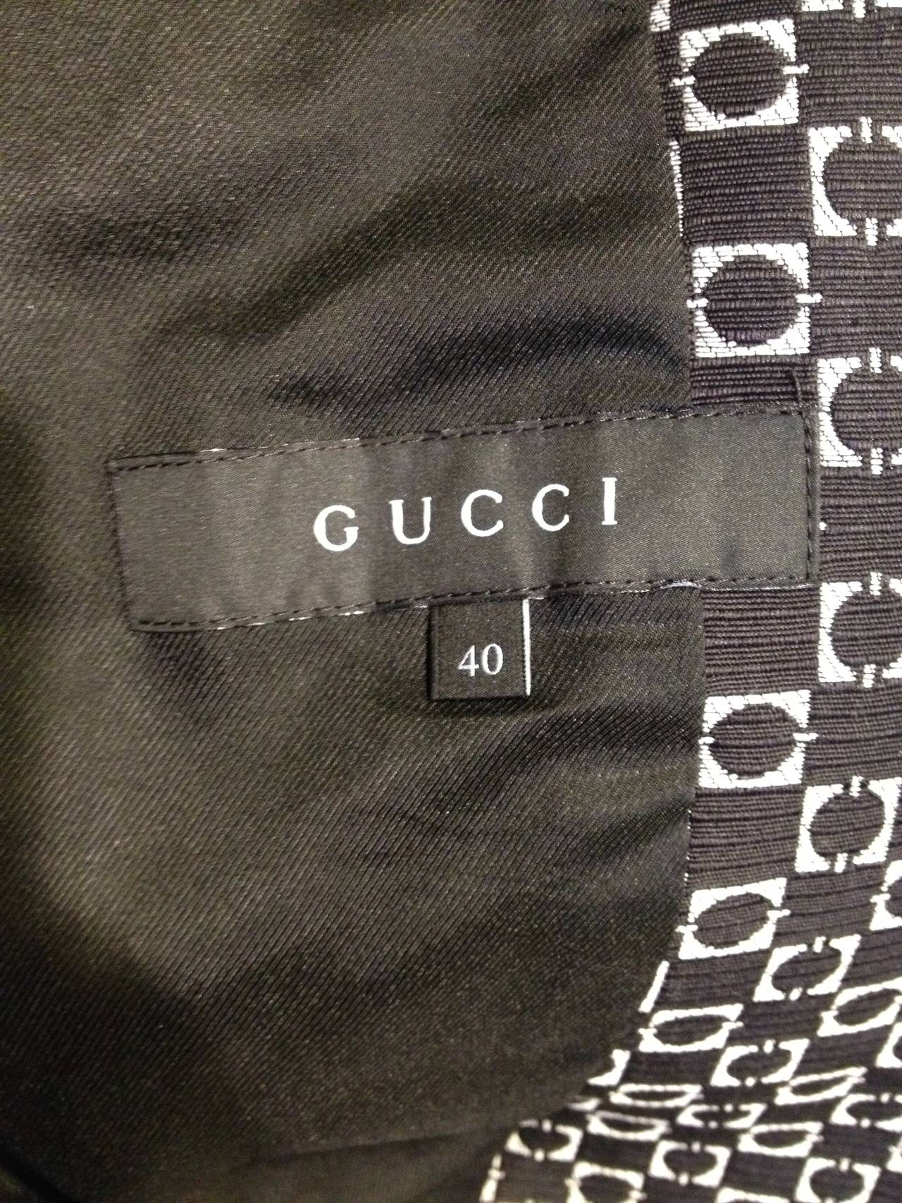 Gucci Black and Silver Brocade Blazer 3