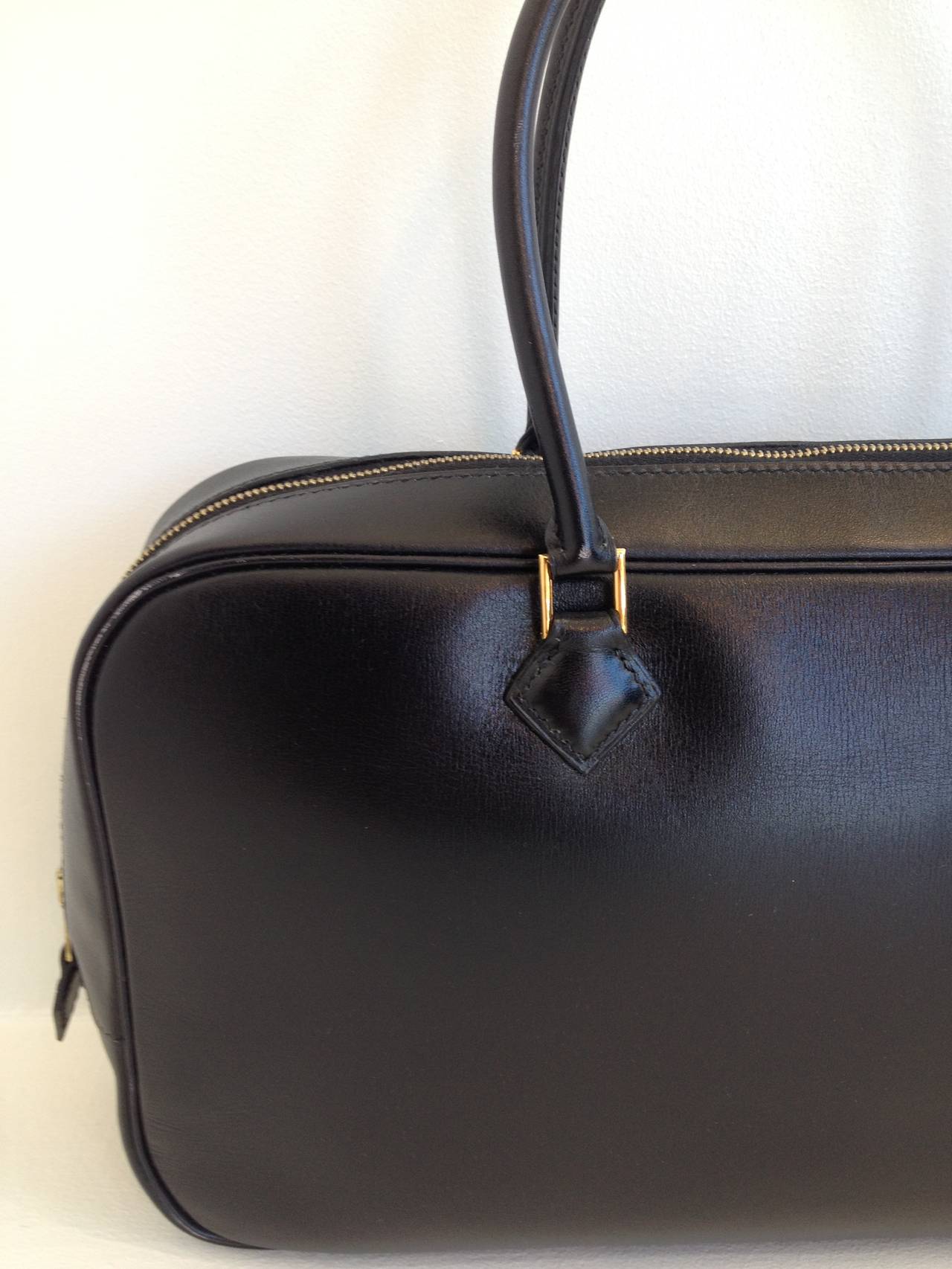 Hermès Black Leather Plume 28cm Handbag 1