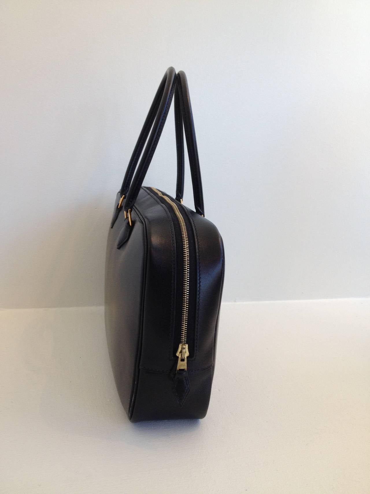 Hermès Black Leather Plume 28cm Handbag 2