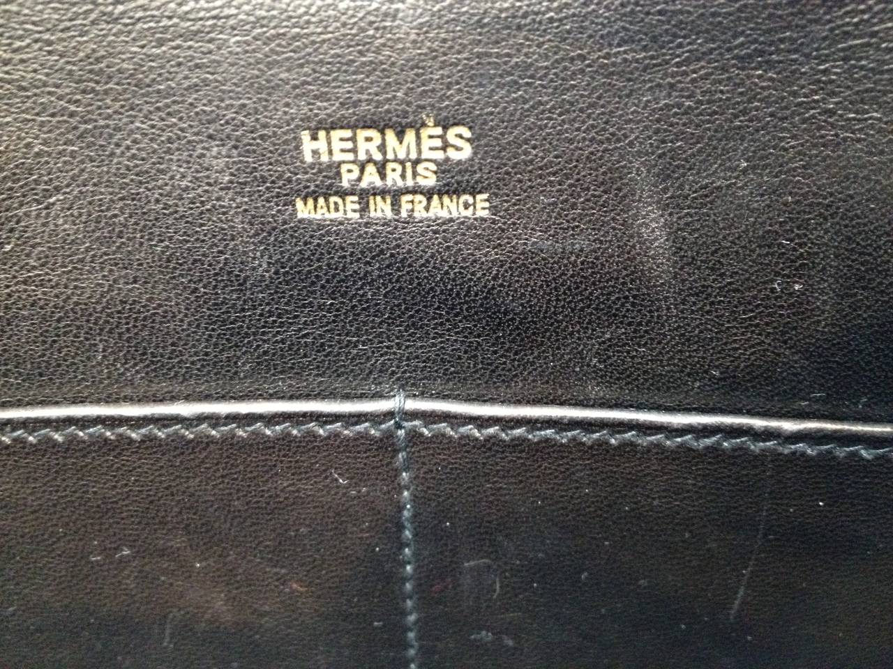 Hermès Black Leather Plume 28cm Handbag 3