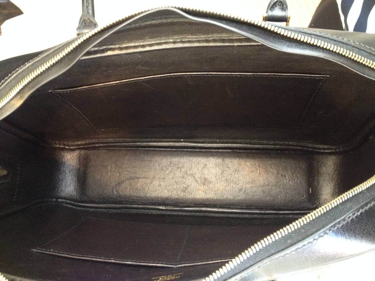 Women's Hermès Black Leather Plume 28cm Handbag