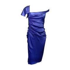 Versace Periwinkle Blue Ruched Dress