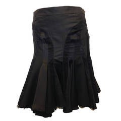 Alexander McQueen Black Flared Skirt with Lace Insets