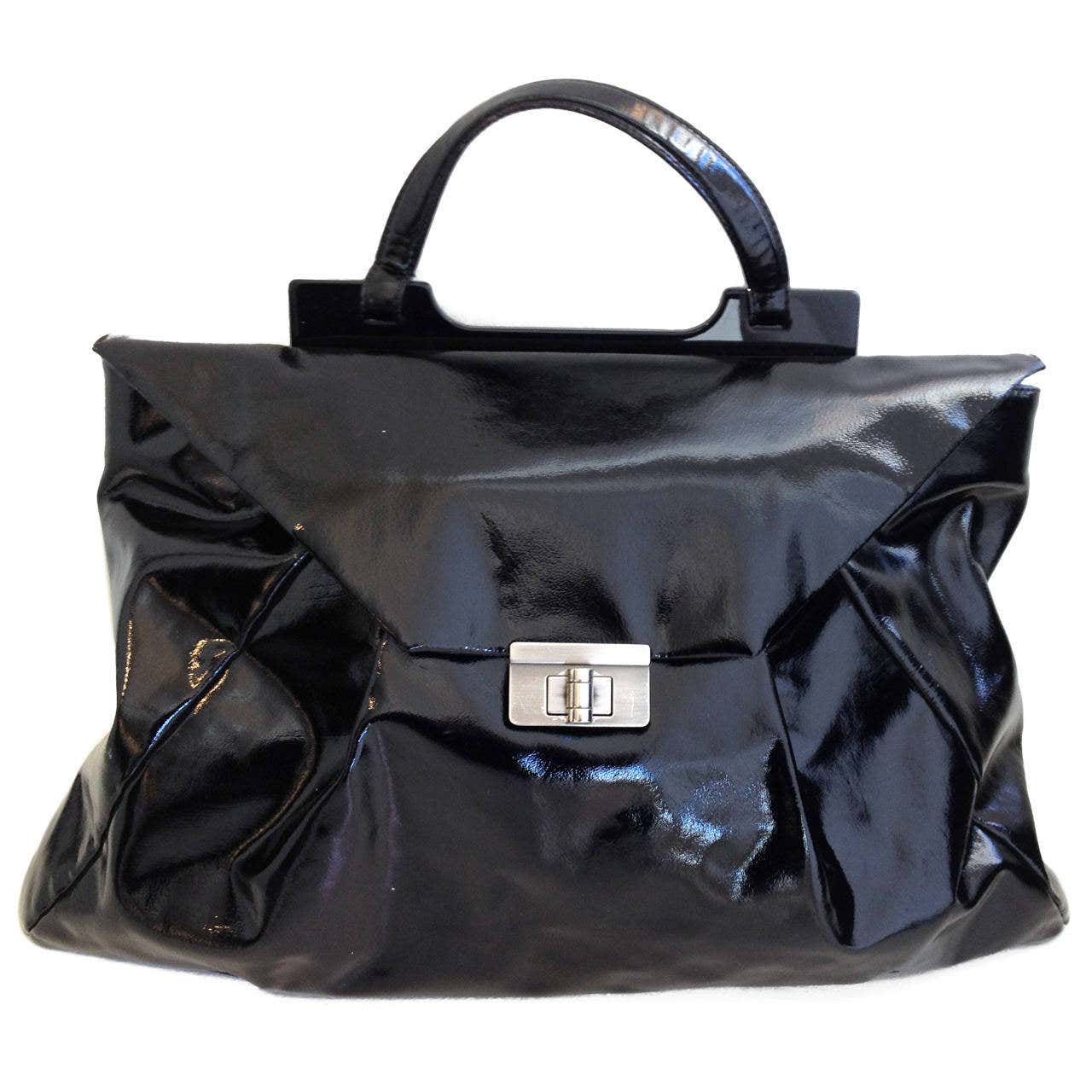 Marni Black Patent Leather Envelope Bag at 1stDibs | patent leather bag ...