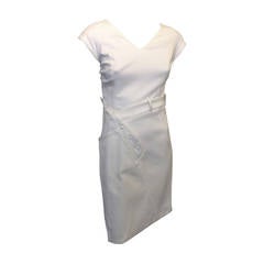 Christian Dior White Asymmetrical Denim Dress