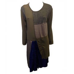 Zucca Olive and Grey Paneled Dress