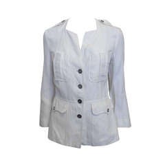 Hermes White Linen Jacket