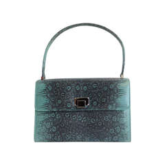 Tiffany and Co Blue Ring Lizard "Maddie Lunch Box" Purse
