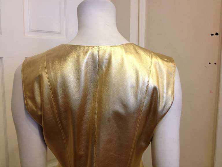 Yves Saint Laurent Gold Leather Top 3