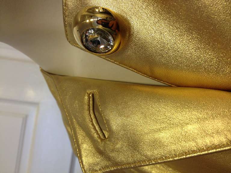 Yves Saint Laurent Gold Leather Top 4