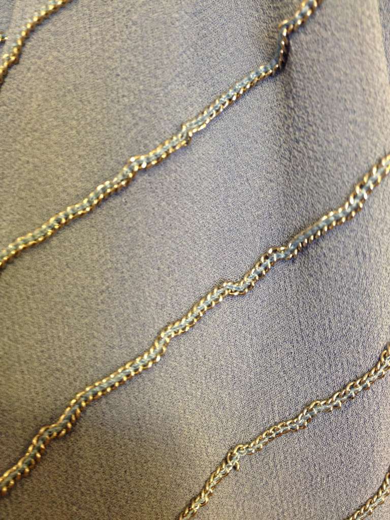 Chloe Blue Top with Chain Detail In Excellent Condition In San Francisco, CA