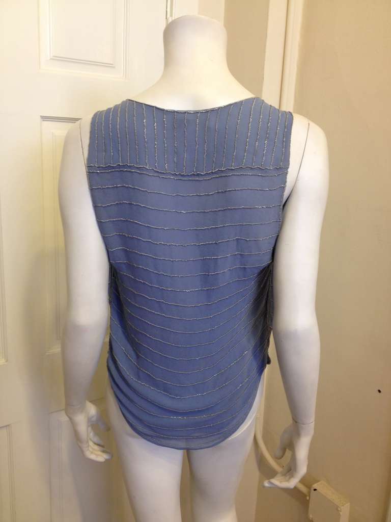 Women's Chloe Blue Top with Chain Detail