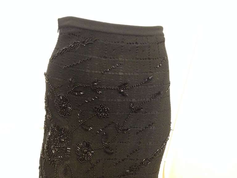 Women's John Galliano Black Knit Mermaid Skirt