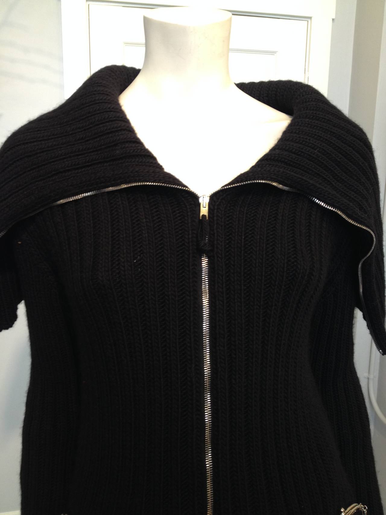 Women's Jean Paul Gaultier Black Rib Knit Sweater