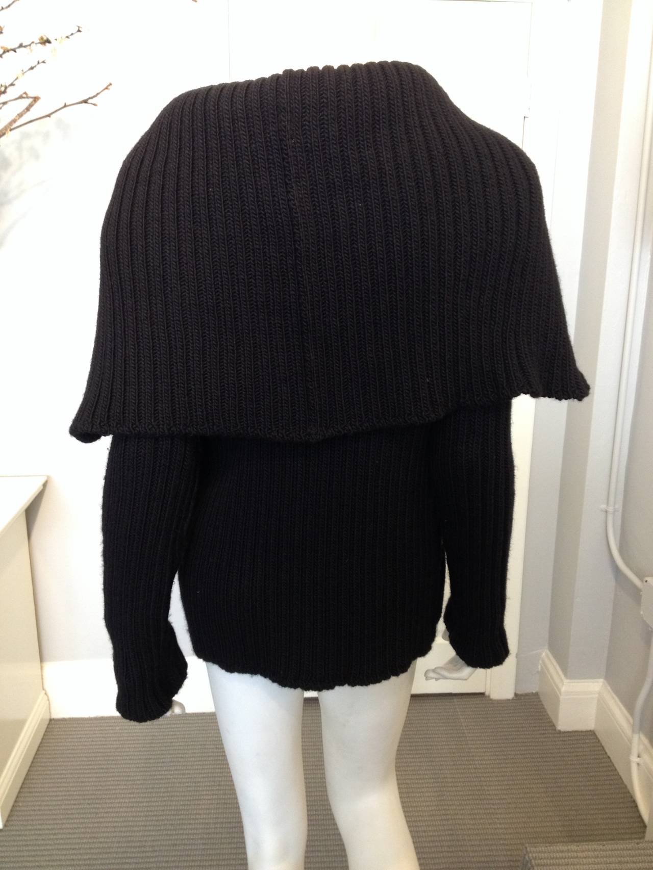 Jean Paul Gaultier Black Rib Knit Sweater In Excellent Condition In San Francisco, CA