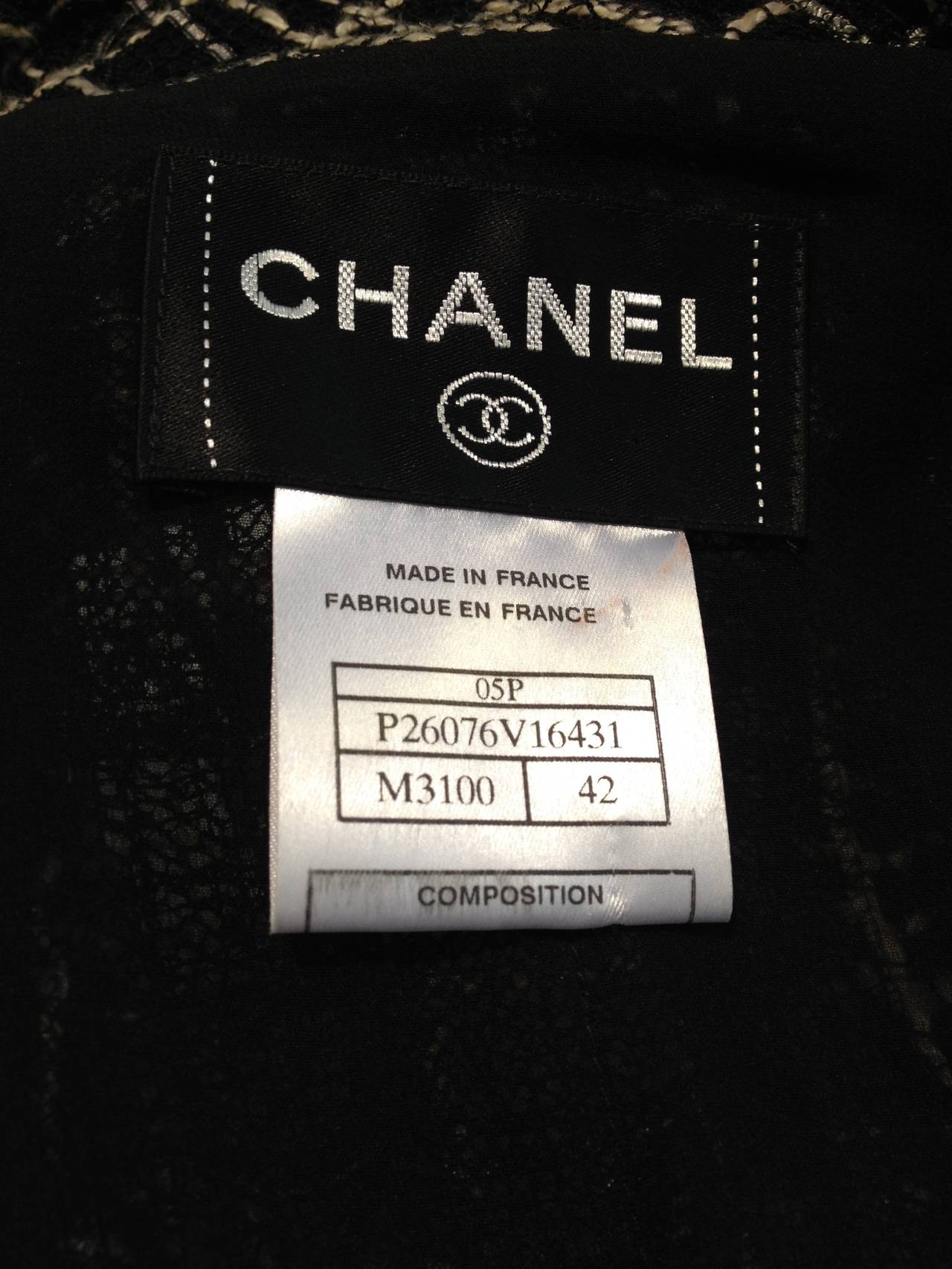Chanel Black and White Wrap Coat In Excellent Condition In San Francisco, CA