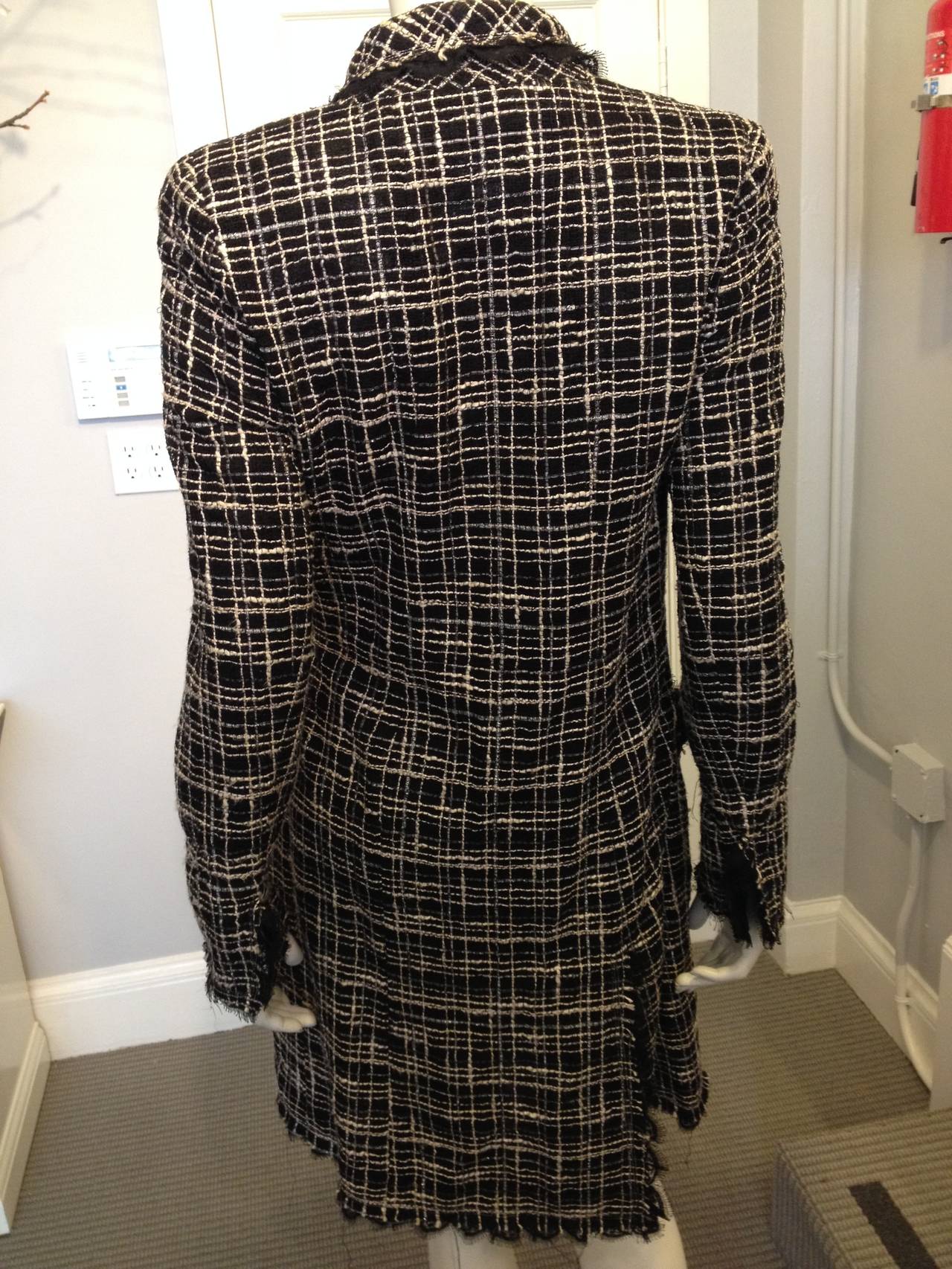 Women's Chanel Black and White Wrap Coat