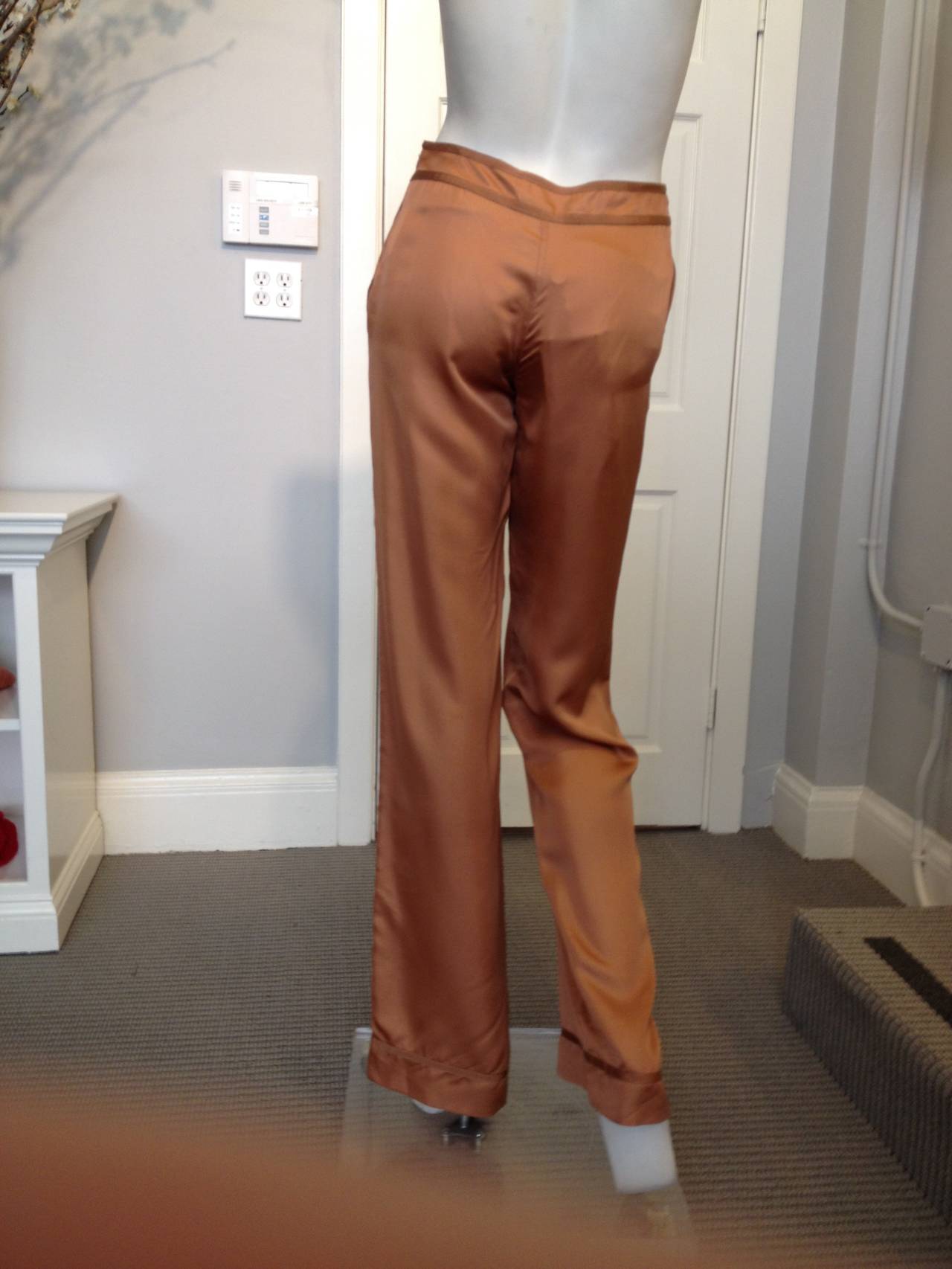 Maison Martin Margiela Orange Silk Pants In Excellent Condition In San Francisco, CA
