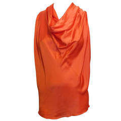 Lanvin Orange Draping Sleeveless Top