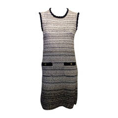 Chanel Grey and Navy Ombre Knit Dress