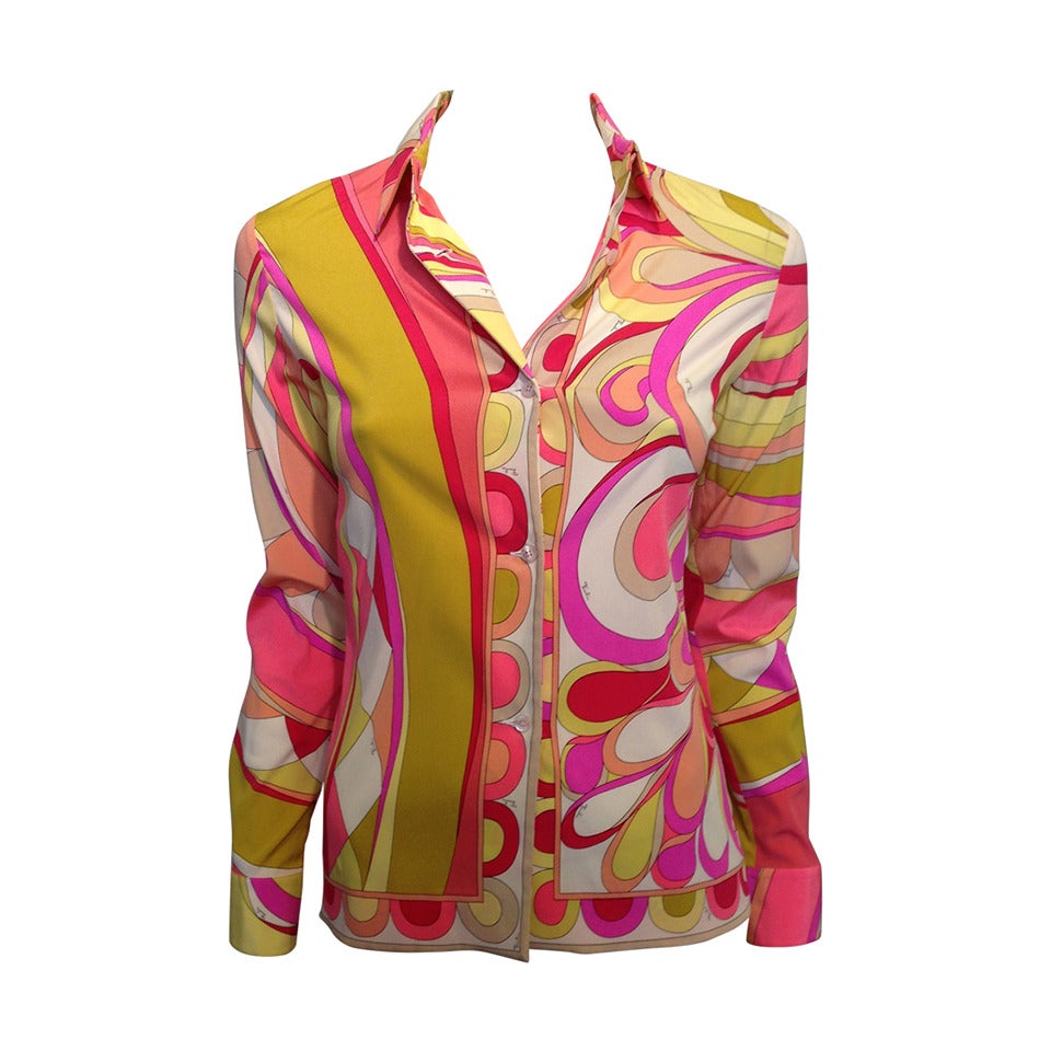 Emilio Pucci Hot Pink and Chartreuse Shirt
