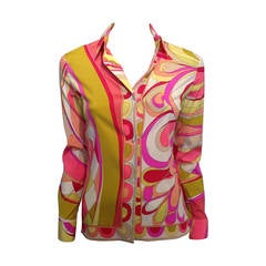 Emilio Pucci Hot Pink and Chartreuse Shirt