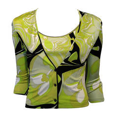 Emilio Pucci Lime Green and Black Twinset
