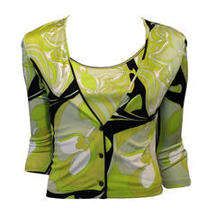 Emilio Pucci Lime Green and Black Twinset Emilio Pucci Lime Green and Black Twinset